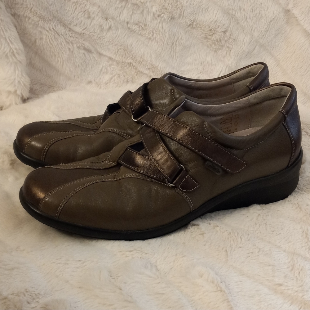 Fidelio Helga Casual Comfort Shoes Brown Bronze Leather Cushioned Loafer Size 9 - Picture 7 of 9